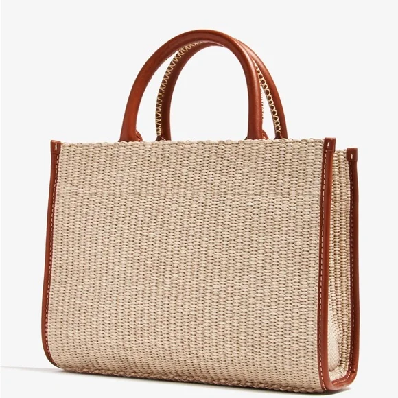 Versace Barocco Athena Woven Raffia tote bag